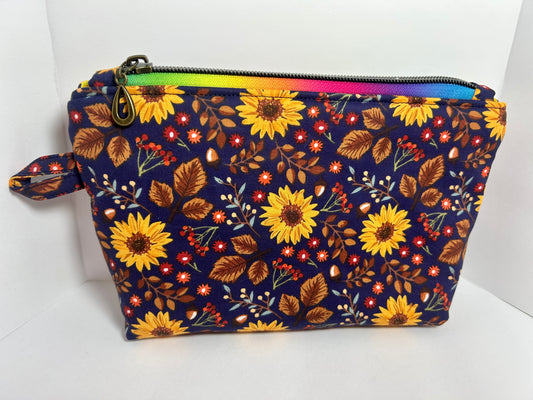 Zipper Pouch sunflower print