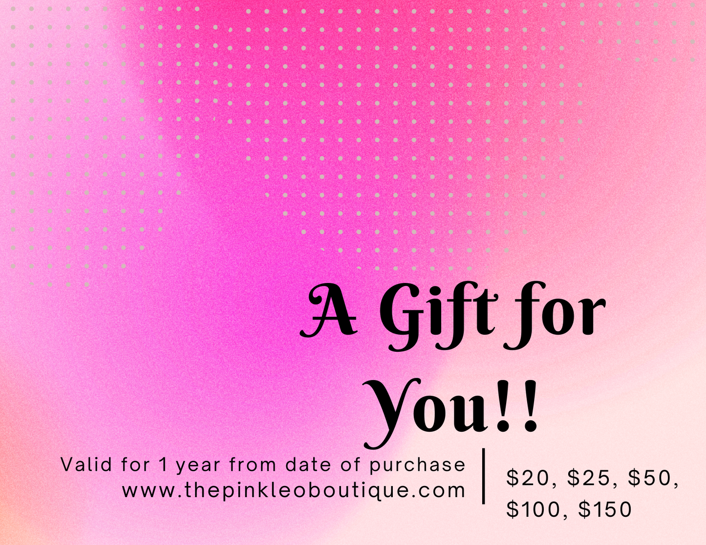 The Pink Leo Boutique Gift Card